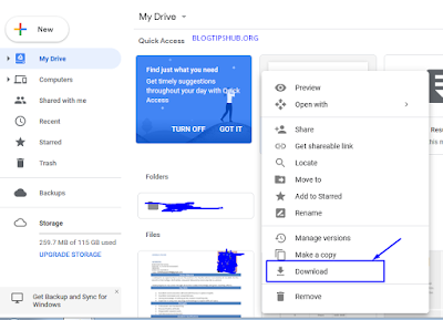 download file from google drive in computer