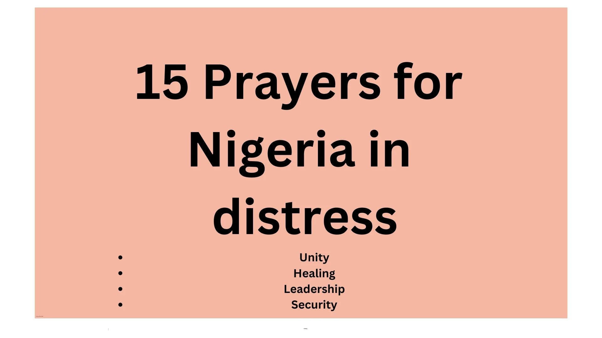 Prayer for nigeria in distress
