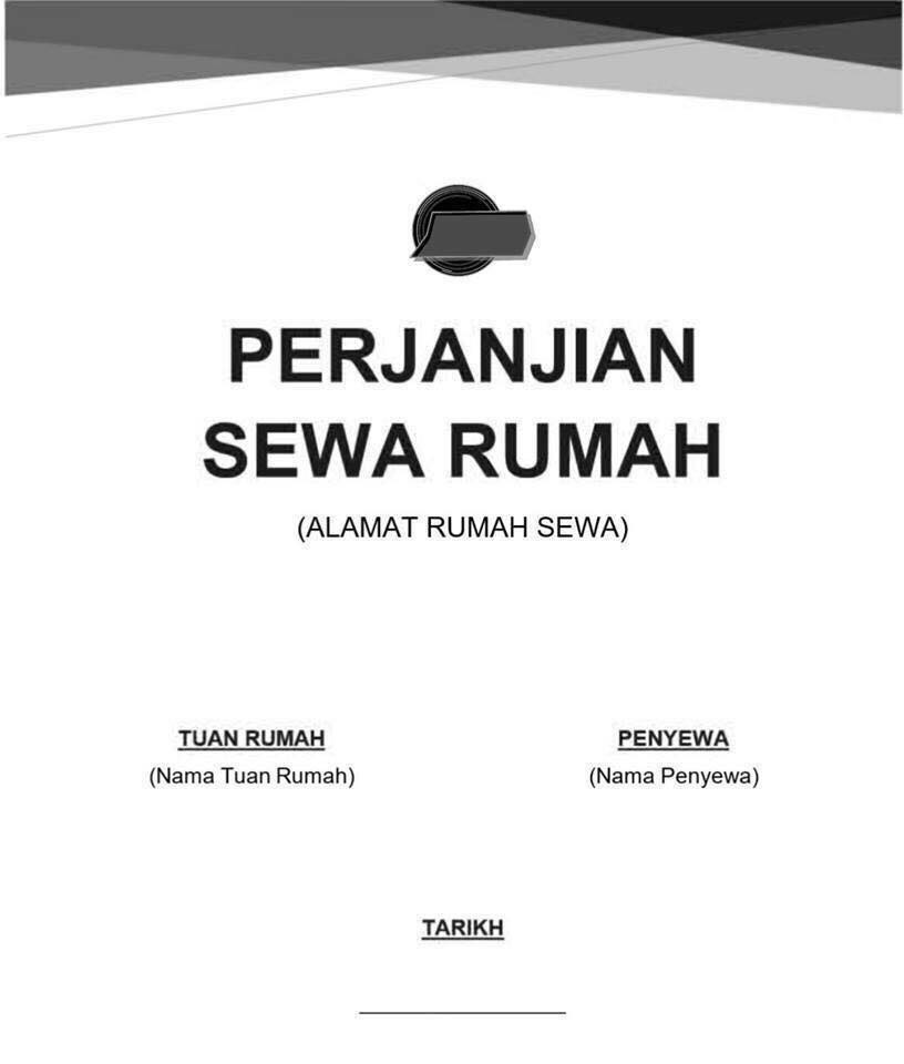 Contoh Surat Perjanjian Sewa Rumah Kediaman Malaysia