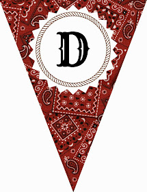 FREE Printable Western-Themed Pennant Banner (includes all letters and numbers) | Apples to Applique #western #party #cowboy #cowgirl #birthday