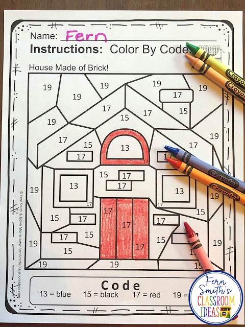 If you are looking for a resource for math remediation while still giving your students some confidence while reviewing important math skills, you will love this series. These five Color By Number worksheets focus on Numbers 11 to 20 with a cute Three Little Pigs theme. The five pages have only a few color selections and only a few numbers, to help your students focus on the repetitive pattern of numbers 11 to 20. All the while giving your students a fun and exciting review of important math skills at the same time! You will love the no prep, print and go ease of these printables. As always, answer keys are included.