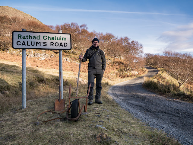 Bob Marshall at the start of Calum's Road at Brochel, Raasay