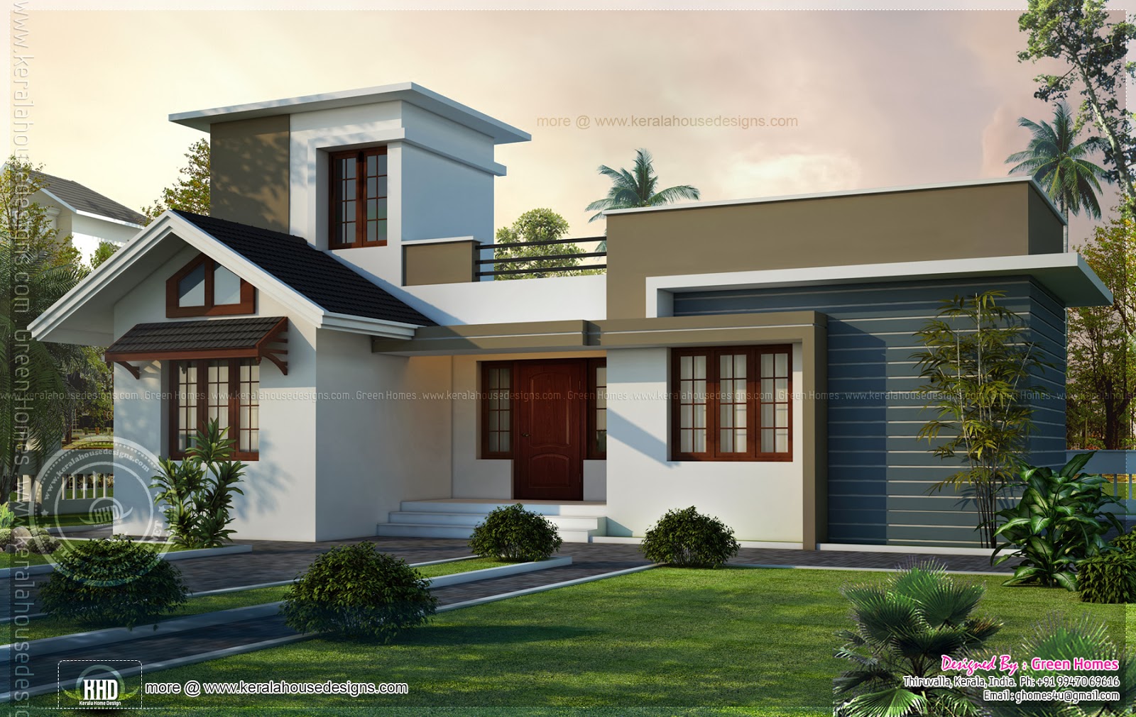  1000  square  feet  small house  design Kerala home  design 