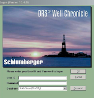 DRS Drilling Record System log in panel