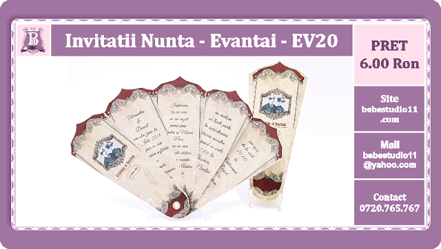 invitatie nunta evantai