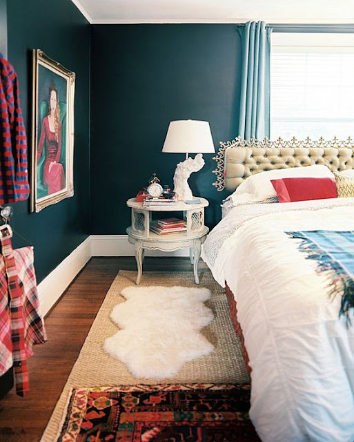 red and blue bedroom