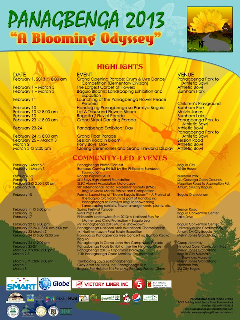 Panagbenga 2013 Schedule of Events