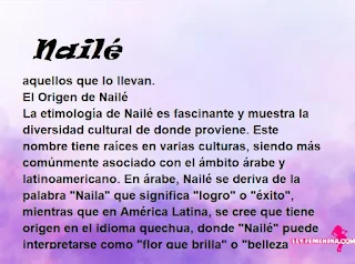 ▷ Significado del nombre Nailé