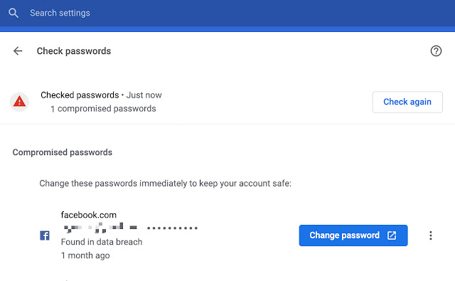 Google Chrome Well Known Change Password