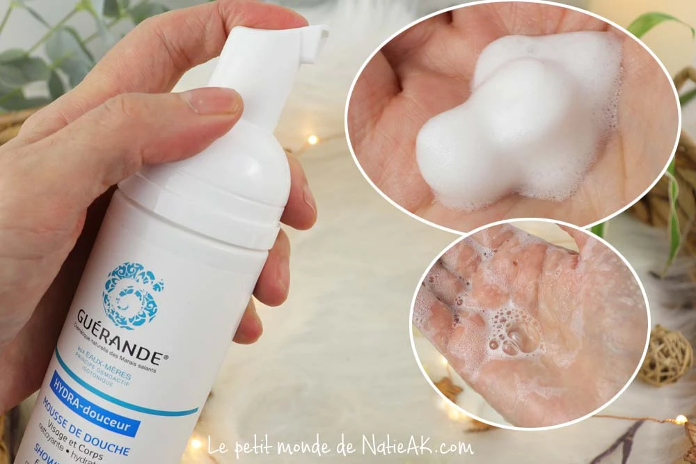 mousse de douche nettoyante et démaquillante