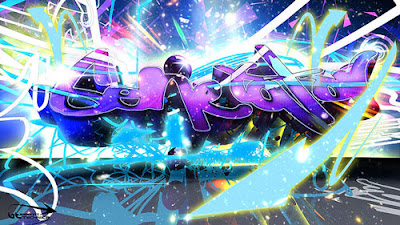 Cool Galaxy 3D Graffiti Wallpaper 