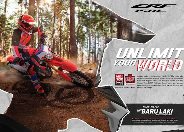 Dimensi Honda CRF150L