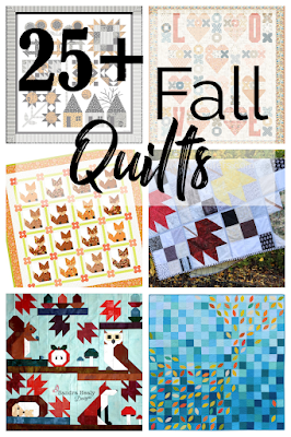 collage of fall quilt patterns