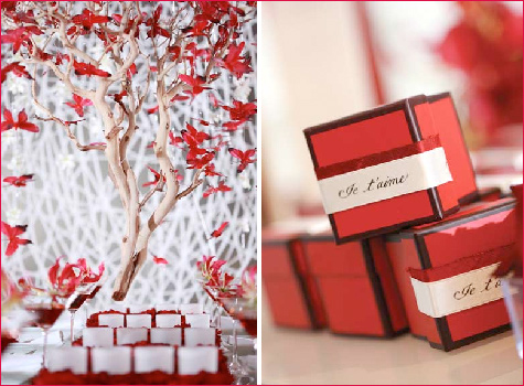 red and white wedding theme