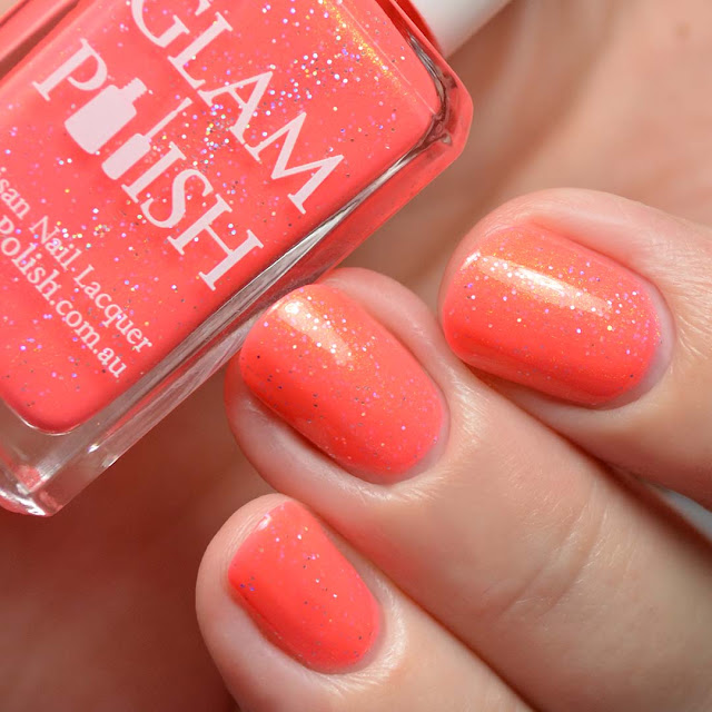 coral shimmer nail polish