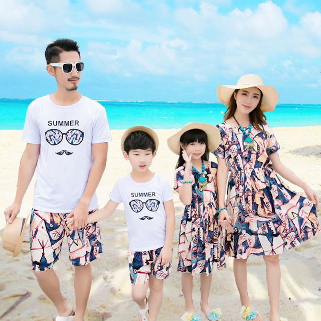 Family Design Beach Dress w Top&Shorts