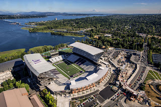 Ariel view of the new Husky Stadium