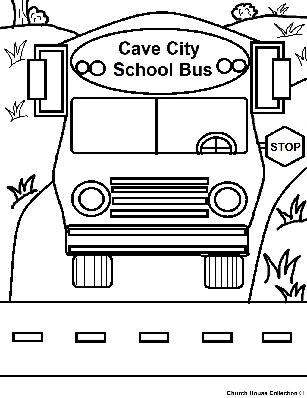 Cave City School Bus Coloring Page printable version