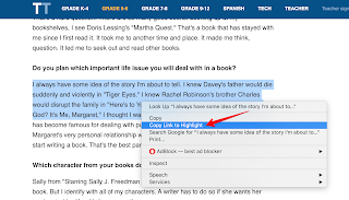 Chrome tips for teachers- generate shareable links for highlighted text
