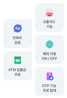 토스뱅크 카드 - 연회비없음, ATM 입출금무료, 교통카드 기능