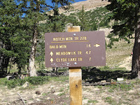Directional sign at the Bald Mountain Trailhead