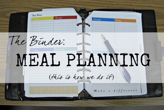 using a paper planner for meal planning