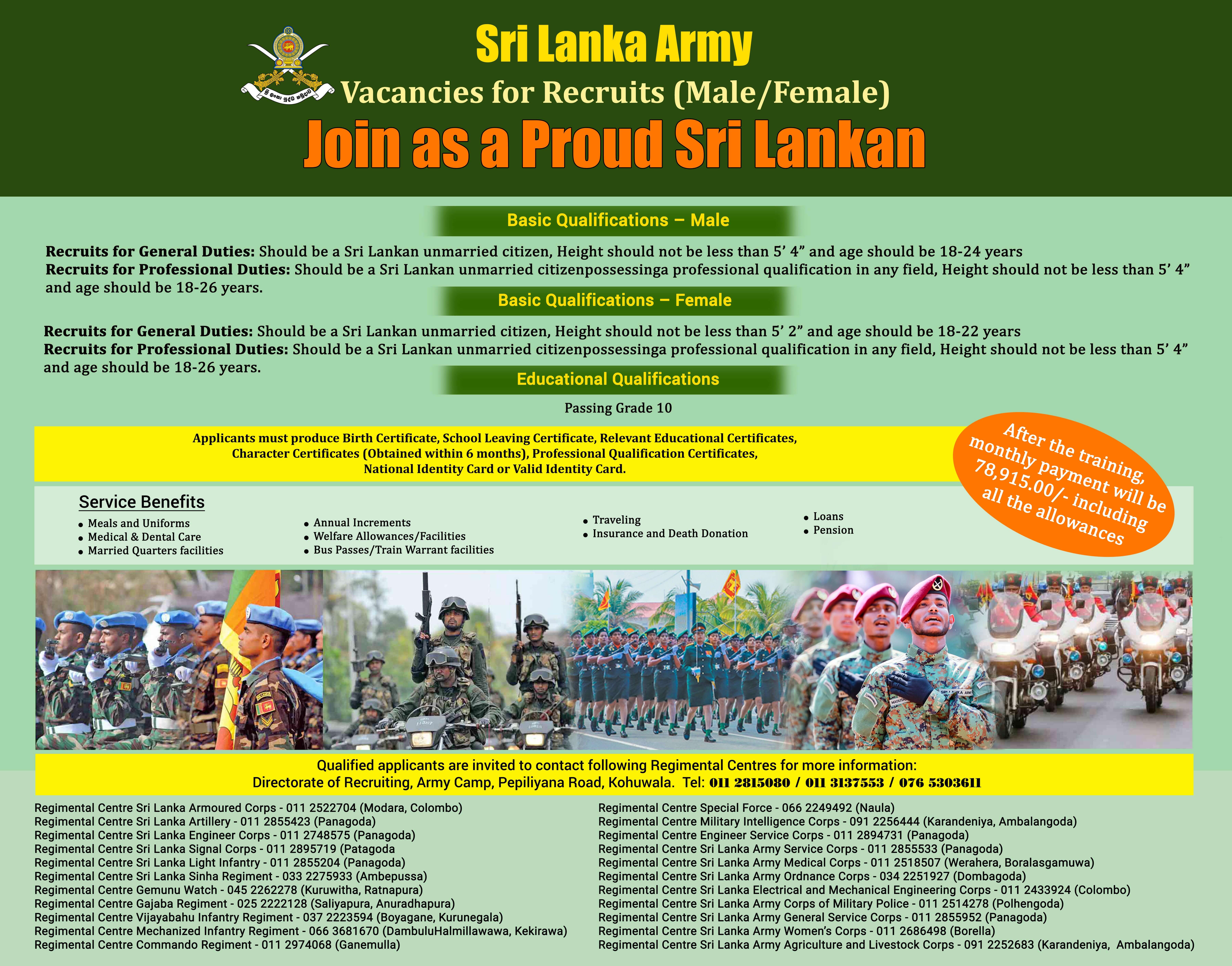 Sri Lanka Army Job Application 2023
