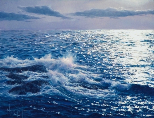 hyperrealistic seascapes paintings by Alfredo Navarro