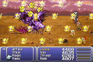 Strago uses the Lv.3 Confuse Lore in Final Fantasy VI.