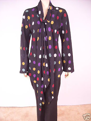 Halston polka dot button up