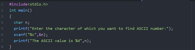 Find ASCII value in C-Programming