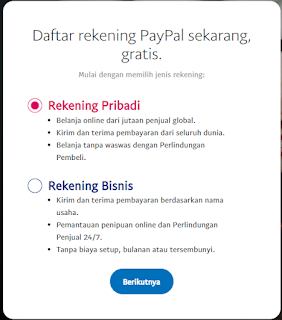 Jenis-jenis Rekening di Paypal
