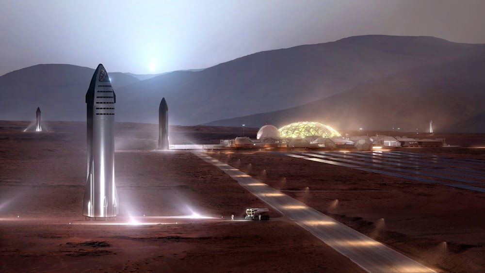 SpaceX Starship at Mars Base Alpha