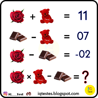 Valentine's Day Puzzle, Math Puzzle on Rose, Teddy and chocolate