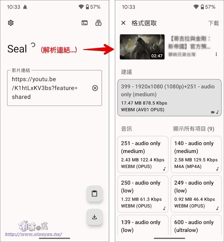 Seal APK 適用於Android的網路影片/音訊下載器