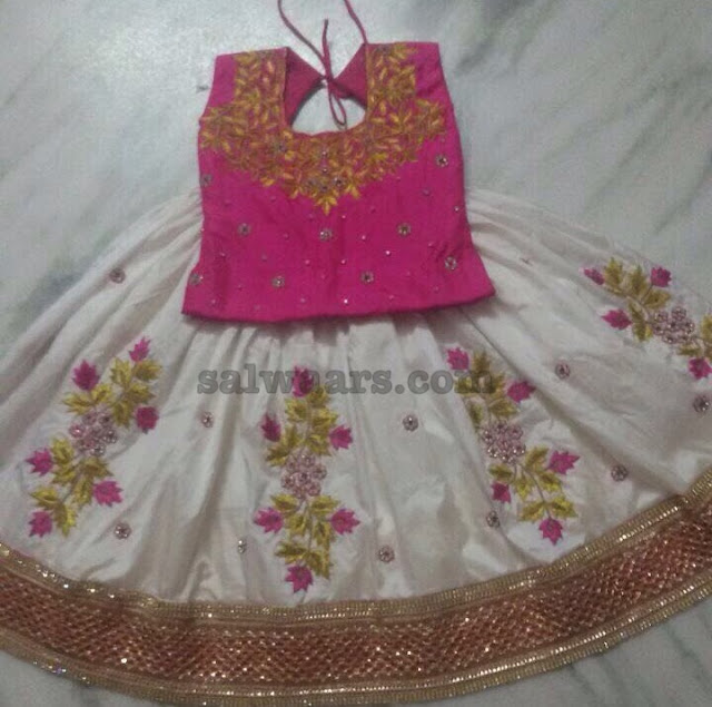 Heavy Floral Lehenga in White