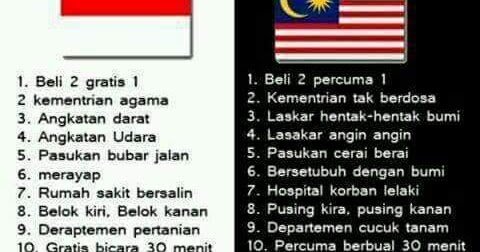 perbedaan bahasa  indonesia dan malaysia  lucu 