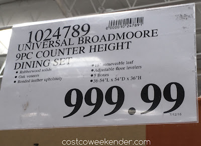 Costco 1024789 - Deal for the Universal Broadmoore Counter Height Dining Set at Costco
