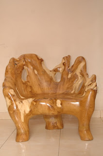 contoh kursi akar dari limbah bekas kayu jati
