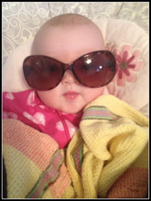9-month-old baby girl with sunglasses