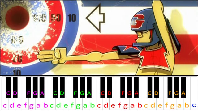 Rock The House by Gorillaz Piano / Keyboard Easy Letter Notes for Beginners