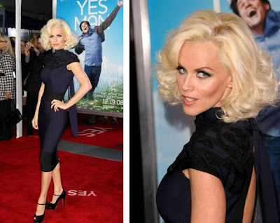 Jenny McCarthy I'm a little 50 50 on the hair but the dress looks stunning