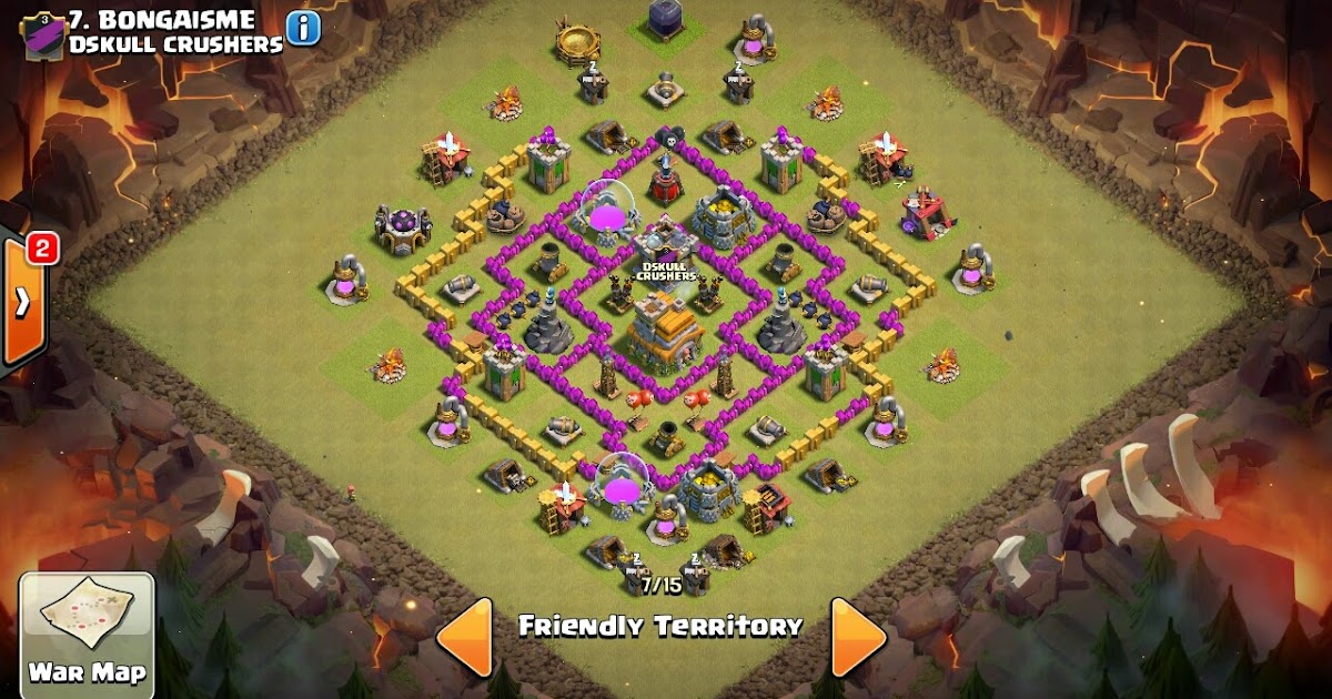 Contoh pertahanan war base th7 coc anti air defense