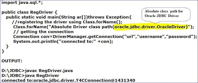 program for registering the driver using Class.forName()
