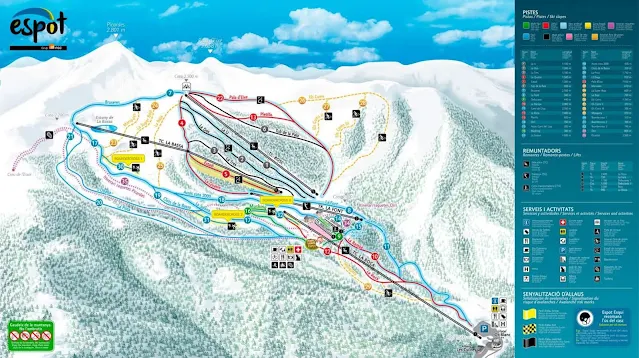 Mapa de pistas de Espot