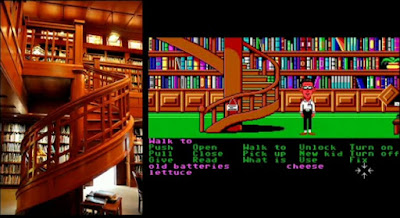 Escalera biblioteca Maniac Mansion - Rancho Skywalker