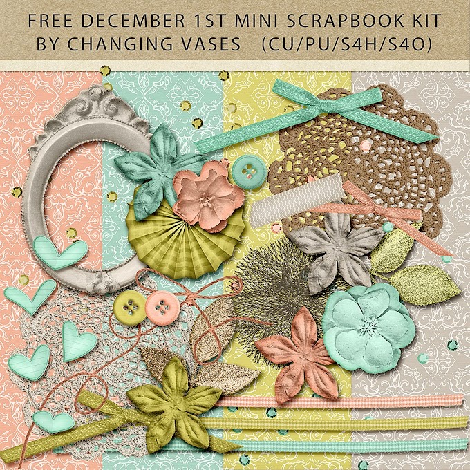 Free December 1st Digital Mini Scrapbook Kit