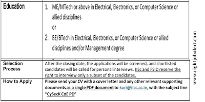 IISc Program Director -  Electrical,Electronics and Computer Science Engineering Jobs