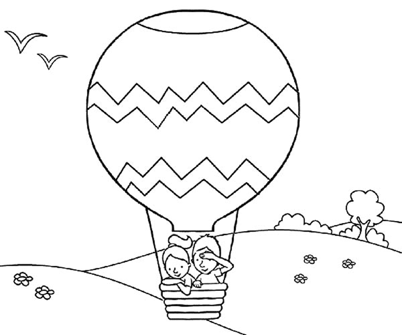 Gambar Mewarnai  Balon  Udara Untuk Anak  PAUD dan TK 