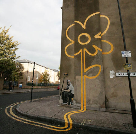 banksy graffiti flower. Trends Graffiti: Flower Banksy